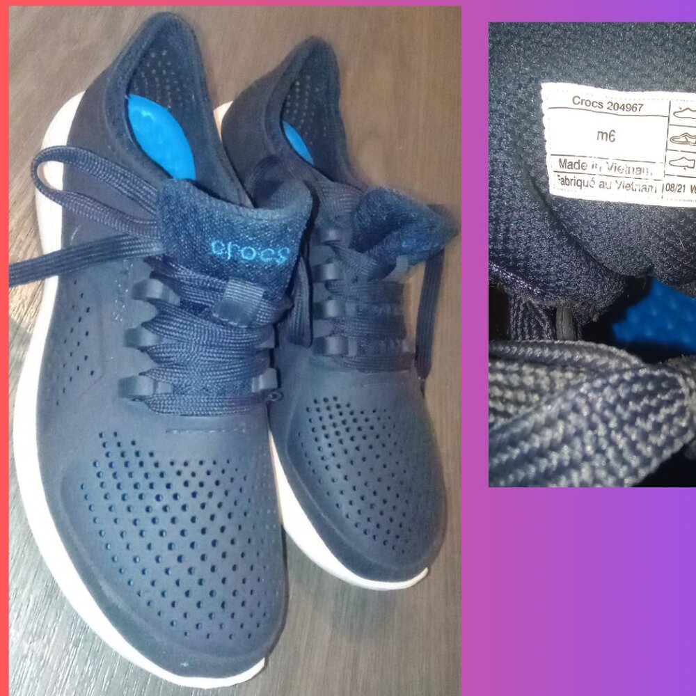Crocs LiteRide Pacer Blue Perforated Men's Size 6